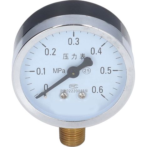 Manomètre 1/4 NPT haute précision, cadran clair, boîtier en fer, pour l'eau du robinet, destiné aux industries pétrolière et chimique. (1/5)