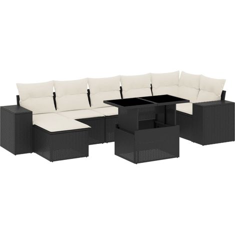 Maison Exclusive - Set de sofás de jardín 8 piezas y cojines ratá (1/5)