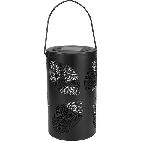 Lampe solaire suspendue LED décorative de jardin étanche en forme de feuille à motif ajouré (1/5)