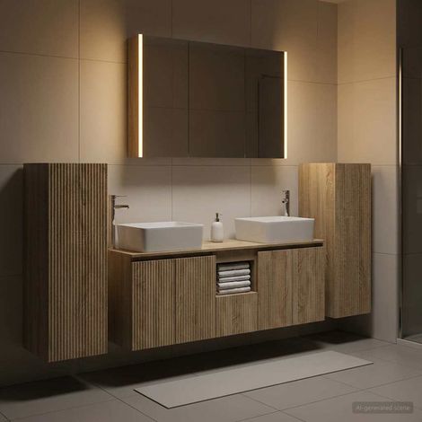 vidaXL Set di mobili per il bagno 6 pz Rovere Sonoma (1/5)