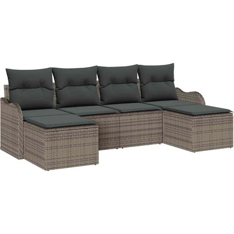 Maison Exclusive - Gartensofa-set Grau Poly-Rattan