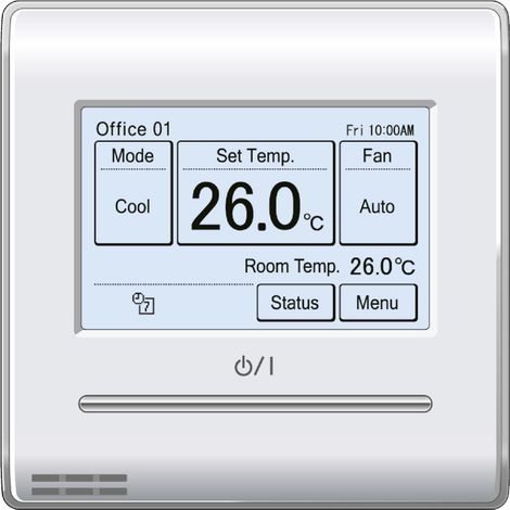 Atlantic – Télécommande filaire tactile pour thermostat – Contrôle jusqu'à 16 unités – Programmation hebdomadaire – Limitation des températures