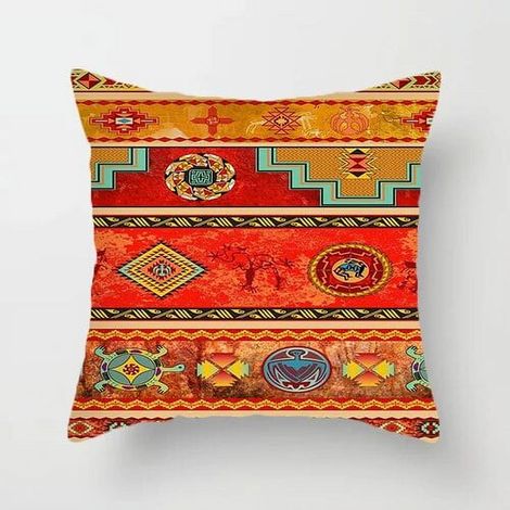 Taie D'oreiller - Coton Mélangé Lin - Style Marocain Bohème - Pour Canapé Chambre Bureau Extérieur - 40x40 cm (1/5)
