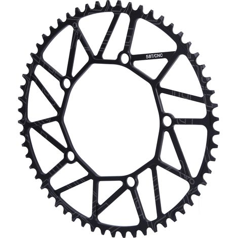 Pédalier monodisque 130 BCD 58 dents pour extérieur, à denture positive et négative (1/5)