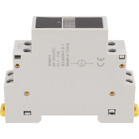 Voltmètre monophasé à affichage numérique, boîtier ABS, mini voltmètre modulaire pour électricien, 80-500 V CA, AC 80 V - 500 V (1/5)