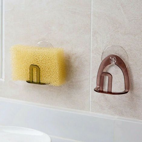 Support Pour Éponge Et Savon - Porte-Éponge À Ventouse En PP - Pour Évier Cuisine Salle De Bain - 10 7 X 5 9 X 7 1 Cm - 1 Pièce (1/3)