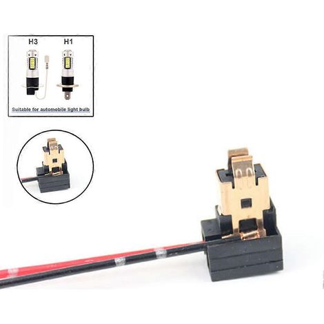 Connecteur de faisceau de câbles LED durable avec douille, 2 pièces, noyau en cuivre, H1 H3 (1/5)