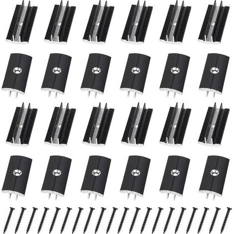 100 Pcs Clips Noir pour Planchers en Bois en Plastique T-Clips pour Planches de Terrasse 6 mm Espacement Entretoises Cachées avec 100 Vis pour Planches WPC/BPC Planches Composites (1/5)