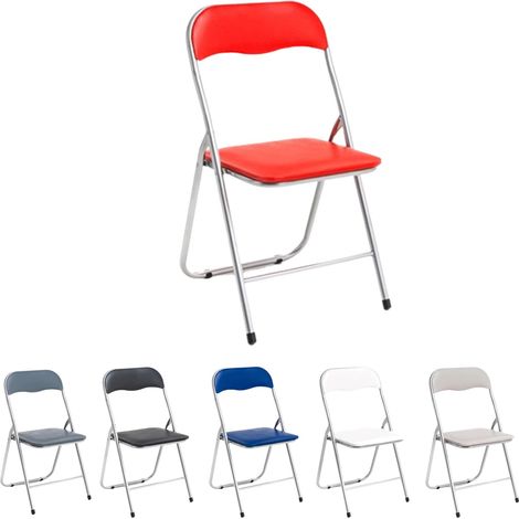 Marvin Sedia Pieghevole Imbottita Salvaspazio Portatile Richiudibile Da Interno Esterno Giardino Campeggio Ufficio Resistenti Ferro Leggere (Rosso) (1/2)