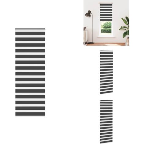 Zebrarollo Schwarz 75x230 cm Stoffbreite 70,9 cm Polyester - Zebra-Jalousie - Zebra-Jalousien - Zebra-Rollo - Doppelrollo (1/5)