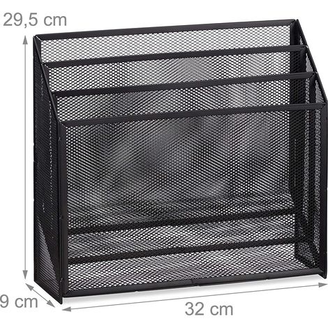 Portadocumenti da ufficio con 3 scomparti in metallo nero 130002385