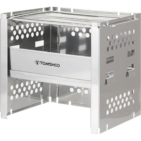 Poêle à bois de camping extérieur avec barbecue, poêle à bois portable, brûleur à bois avec support pour barbecue, chauffage d'appoint pour bois de chauffage, réchauds de cuisine portables (1/5)