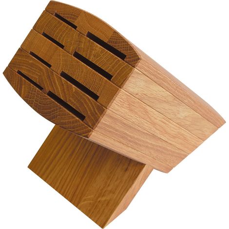 KAI Wasabi blocco portacoltelli tradizionale in legno - Qualità premium in rovere - Spazio per 8 coltelli, smontabile per la pulizia - Dimensioni 31 x 18 x 34 cm