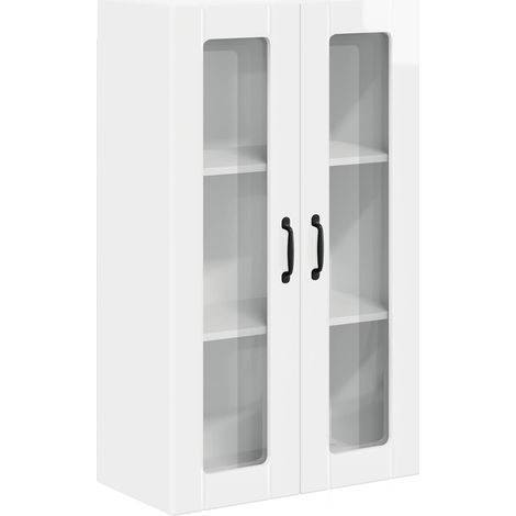 Maison Exclusive - Mobile in vetro da parete LUCCA Bianco Lucido 60 x 31 x 100 cm