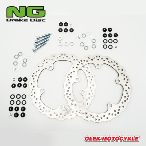 Juego de discos de freno BMW R 1200/1250/1300 GS, 320 mm, ondulados, con adaptadores. (1/3)