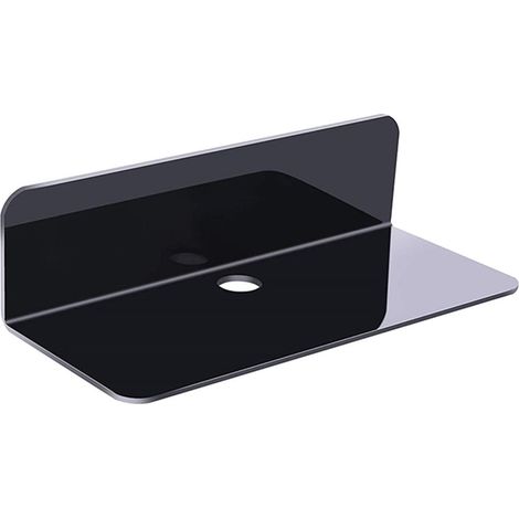 Support Acrylique Flottant - Adhésif Sans Perçage - Pour Enceinte Connectée Figurine Décoration Murale - 22,4 x 6,1 cm - Noir - 1 Pièce (1/5)