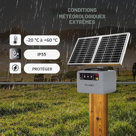 Solar Electric Fence, 15W, Battery, for Cows, Cattle, Poultry Farm (1/4)