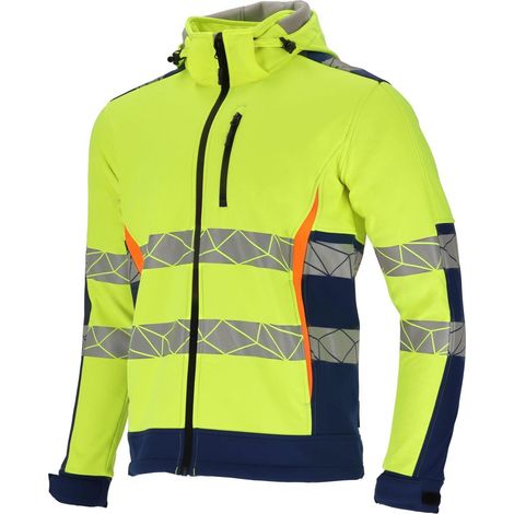 Giacca softshell ad alta visibilità, gialla e blu, "3XL", CE, lahti