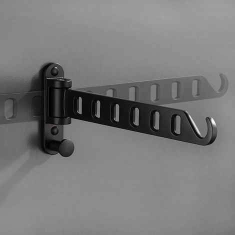 Telescopic folding wall-mounted clothes rack, white
