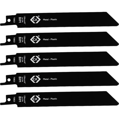 C.K T0823 Lames de scie sabre 24 tpi, lot de 5 Longueur lame de scie 150 mm 5 pc(s)