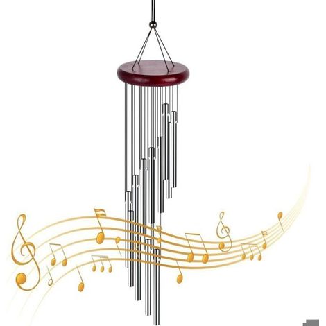Carillons Éoliens Carillons de Vent Extérieurs Tube en Aluminium en Bois Massif Carillon Éoliens Nature Mélodieux Carillon à Vent (1/4)