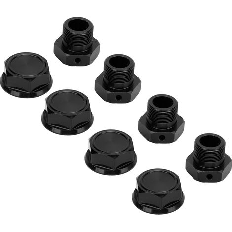 Set mit 4 professionellen, sechseckigen RC-Radnaben aus Aluminiumlegierung, staubdicht, für RC-Car-Zubehör, schwarz (1/5)