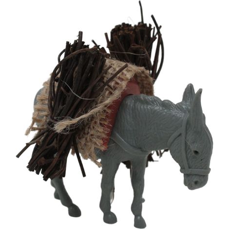 Miniatura Asino con Carico per Pastore 10 cm Animali per Presepe 86200A (1/5)