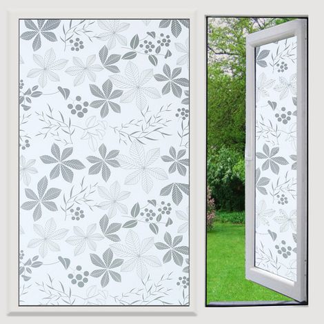 1 autocollant pour fenêtre en verre dépoli, film opaque laissant passer la lumière, protection anti-espionnage, film pour vitre de salle de bain, protection solaire et anti-exposition, 45 cm x 200 cm, (1/5)