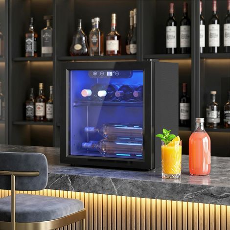 Cave à vin noire 36L capacité 12 bouteilles réfrigérateur mixte vin et boissons, thermostat modulable 4 à 16°C et porte d’accès réversible gauche/droite (1/5)