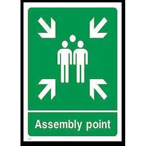 Bardusch-Panneau Point de Rassemblement Extérieur et Intérieur 20x30cm Panneau de Sécurité en Aluminium Imperméable et Pré percé pour une installation facile