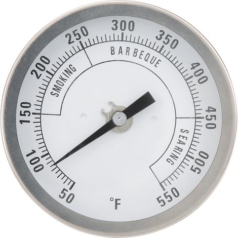Thermomètre à aiguille réglable NPT 3 po 1/2 po en acier inoxydable pour barbecue, gril et four, 50-550 °F (1/5)