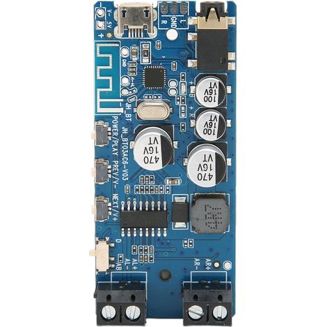 Amplificateur Bluetooth 5.0 Stéréo 2 Canaux - Carte Amplificatrice avec Récepteur Vocal Haute Puissance