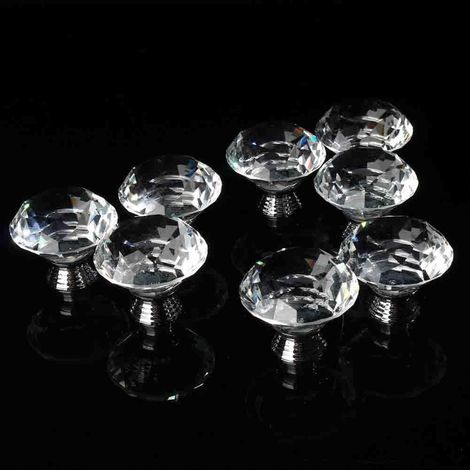8pcs 40mm Diamant Forme Cabinet Bouton tiroir tiroir pour Placard armoires de Cuisine et Salle de Bains. (1/5)