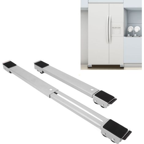Mobiler Rollständer für Elektrogeräte, 2er-Set, silberfarben, Material: Eisen, Maße: 45 x 5 x 4 cm (1/5)