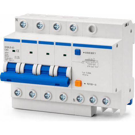 Disjoncteur différentiel 4P 6A courbe C 6kA 230-400V