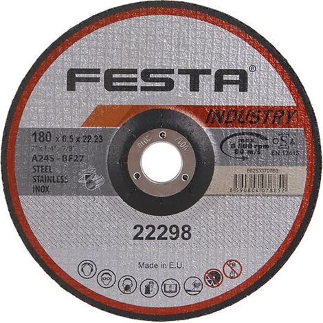 Meule FESTA INDUSTRY pour métaux 180 x 6,5 x 22,2 mm 22298.03