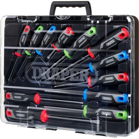 Draper SET 6 - 12-Piece Soft Grip Screwdriver Set (Regular Size, Model M)