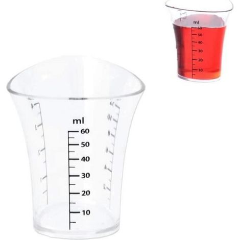 Verre Doseur - 60 Ml - Graduation Précise - Pour Cocktails Et Cuisine - Transparent - 1 Pièce