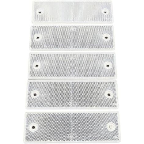 10 Pièces Réflecteurs Camion, Avertissement Réfléchissant Plaque, Réflecteurs pour Remorques Et Camions, Universel Plastique Blanc Réflecteur Marqueur pour Remorque (1/4)