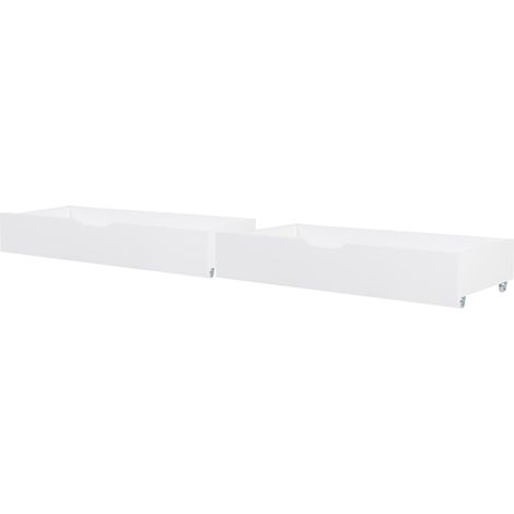 Conjunto de 2 cajones de almacenaje para cama de madera maciza blanco Cronat