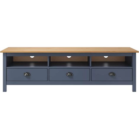 Meuble TV, Étagère TV, Meuble de Salon, Hill Range Gris 158x40x47 cm Bois de pin solide OIB3335E (1/4)