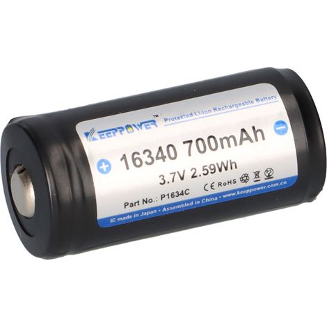 Keeppower 16340 3,6V 700mAh Akku (geschützt) - 1.4A (1/5)