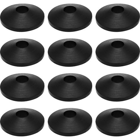 12 x Fixed Toilet Seat Gaskets - Black Rubber Washers (1/5)