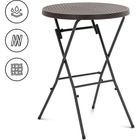 Tavolo da giardino pieghevole 79 x 79 x 110 cm 75 kg per uso interno ed esterno acciaio nero polietilene ad alta densità (HDPE) nero 140009974