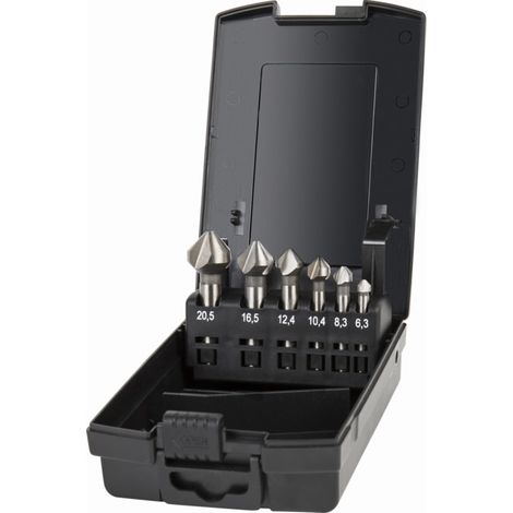STIER Set de fraises coniques / fraises à ébavurer 6 pcs, tige cylindrique