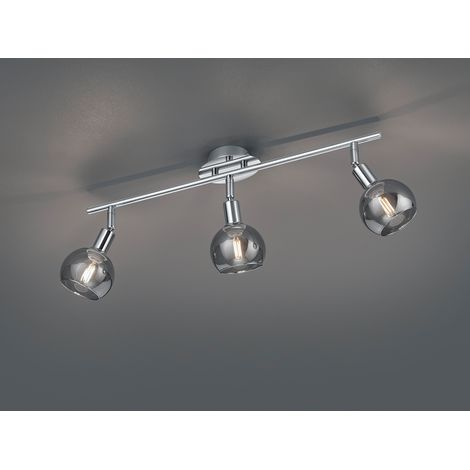 Deckenstrahler Brest Chrom 3 Rauchglas Trio Beleuchtung (1/5)