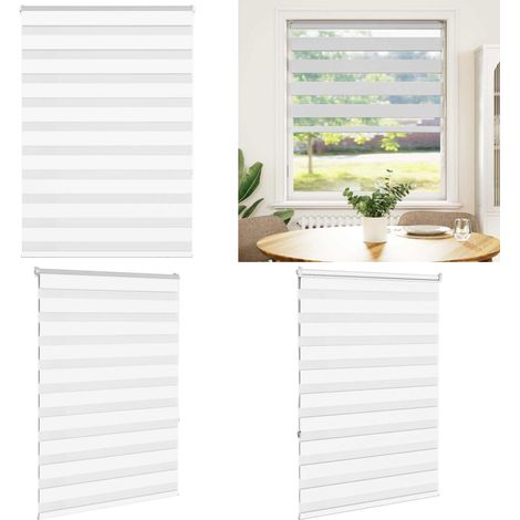 vidaXL Zebrarollo Weiß 115x150 cm Stoffbreite 110,9 cm Polyester (1/5)