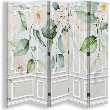 Paravento bilaterale, Foglie verdi - 180x170 (1/5)