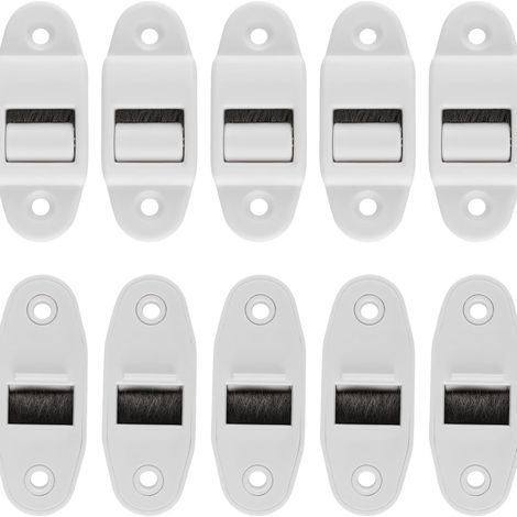 Lot de 6 guides de sangle pour volet roulant - Avec rouleau et brosse - Largeur de sangle : jusqu'à 14 mm - Espacement des trous : 40 mm