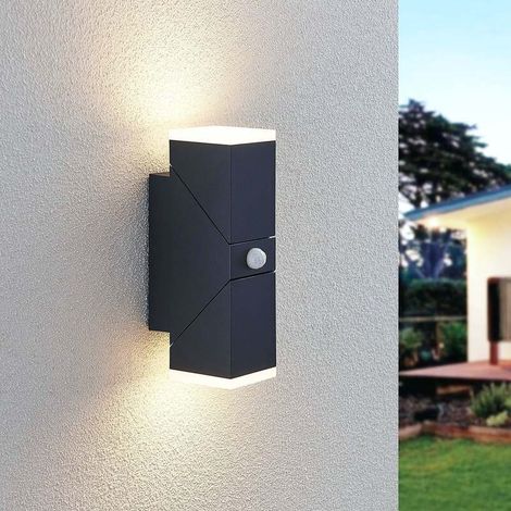 [GEBRAUCHT] B-Ware Lindby LED Wandleuchte Sally Außenwandleuchte mit Bewegungsmelder anthrazit IP54 (1/2)